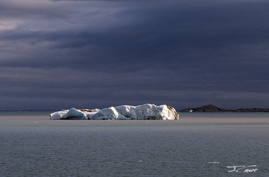 An iceberg in the sea around Svalbard, Norway