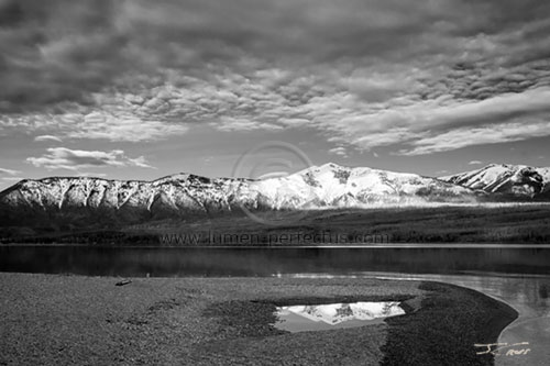Lake McDonald and the Apgar range, on the morning of Glacier's 100th anniversary Montana, U.S.