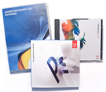 Packages: Adobe Photoshop CS, Photoshop CS3, and Photoshop CS5