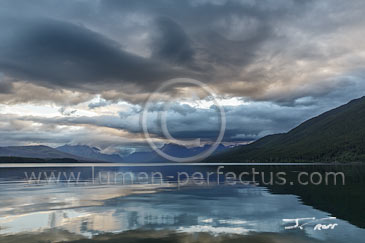 Morning storm over Glacier's Lake McDonald