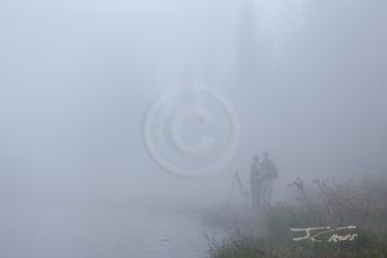 Nearby photographers lost in the fog at Mt. Rainier