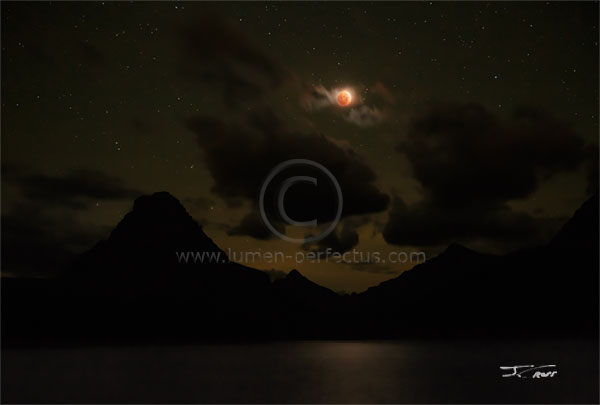 The October, 2014, lunar eclipse at Two Medicine Lake in Glacier National Park