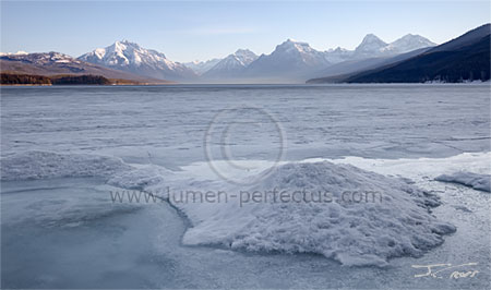 Ice off shore of Glacier National Park's Lake McDonald