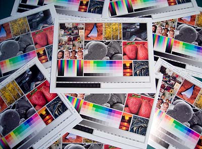 profile test images on a variety of papers