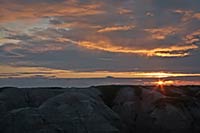 Virga at sunset, Badlands National Park, South Dakota, U.S.