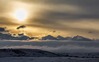 Foggy sunrise over western Montana's Mission Range
