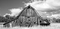 B&W photo of a crumbling barn in Montana's Flint Creek Valley.