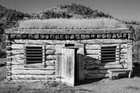 Bannack's sod-roofed Jail, Montana, U.S.