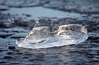 Ice diamond on Flathead Lake, Montana, U.S.