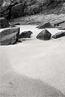 Sand and rocks on Sand Beach, Acadia National Park, Maine, U.S.