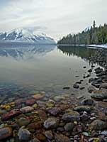 Stanton Mountain reflected in Lake McDonald, Glacier N.P., Montana, U.S.