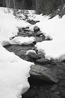Snyder Creek in winter, Glacier National Park, Montana