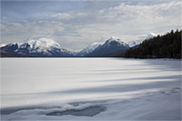 Frozen Lake McDonald, Glacier National Park, Montana, U.S.