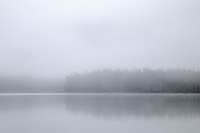 Foggy morning at Lake McDonald, Glacier National Park, Montana, U.S.