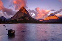 Grinnell Point and Mt. Wilbur at sunrise, Glacier N.P., Montana, U.S.
