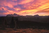 Sunset, Livingston Range from Glacier N.P., Montana, U.S.