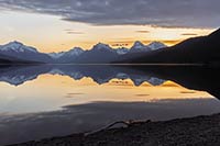Lake McDonald at sunrise, Glacier National Park, Montana, U.S.