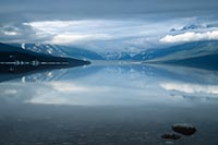 Lake McDonald in winter, Glacier NP, Montana, U.S.