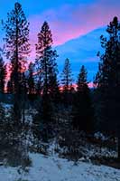 A colorful sky 20 minutes after a January sunset in western Montana