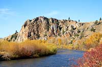 Fall color and rock above the Clark Fork River in western Montana