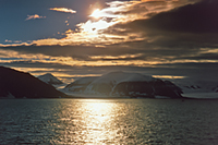 'Sunset' in the Svalbard, Norway, archipelago