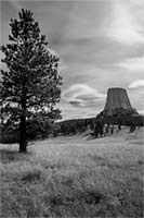 Distant Devils Tower on a warm October morning, Wyoming, U.S.
