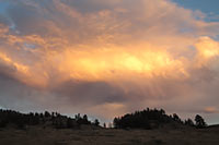 Virga at sunset, Slough Creek, Yellowstone National Park, Wyoming, U.S.